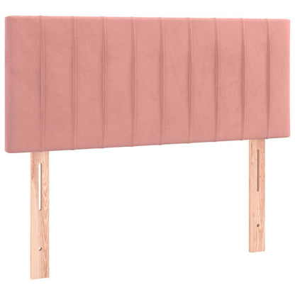 Letto a Molle con Materasso e LED Rosa 120x190 cm in Velluto - homemem39