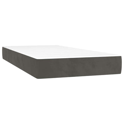 Letto a Molle con Materasso e LED Grigio Scuro 120x190cm