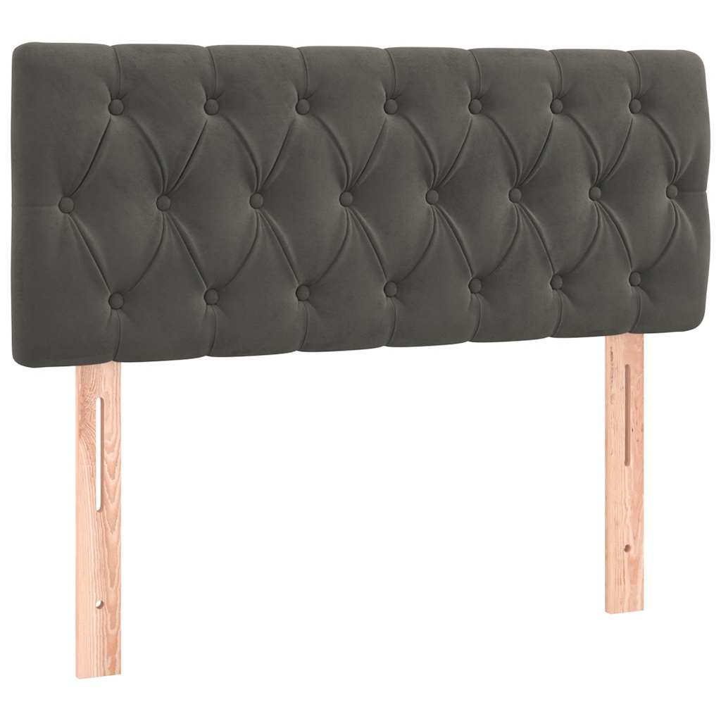 Letto a Molle con Materasso e LED Grigio Scuro 120x190cm