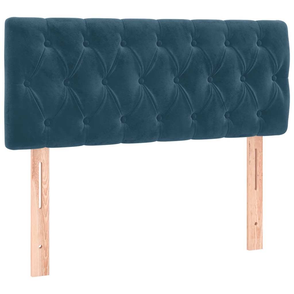 Letto a Molle con Materasso e LED Blu Scuro 120x190 cm Velluto