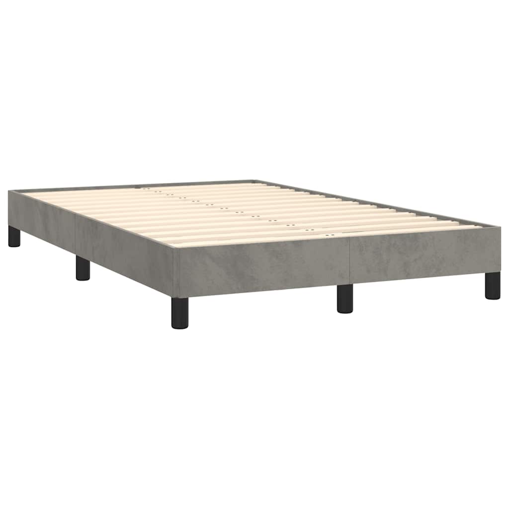 Letto a Molle con Materasso e LED Grigio Chiaro 120x190 cm