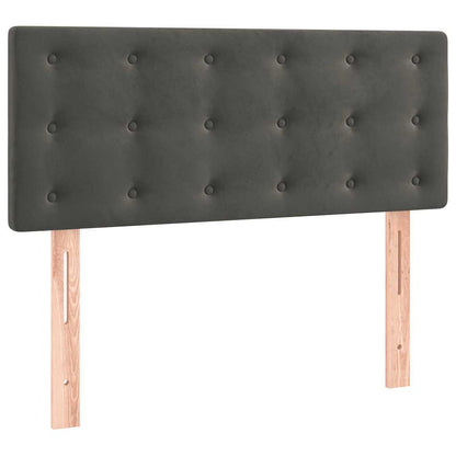 Letto a Molle con Materasso e LED Grigio Scuro 120x190cm in Velluto - homemem39