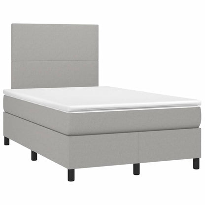 Letto a Molle Materasso e LED Grigio Chiaro 120x190 cm Tessuto - homemem39