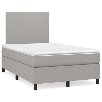 Letto a Molle Materasso e LED Grigio Chiaro 120x190 cm Tessuto - homemem39