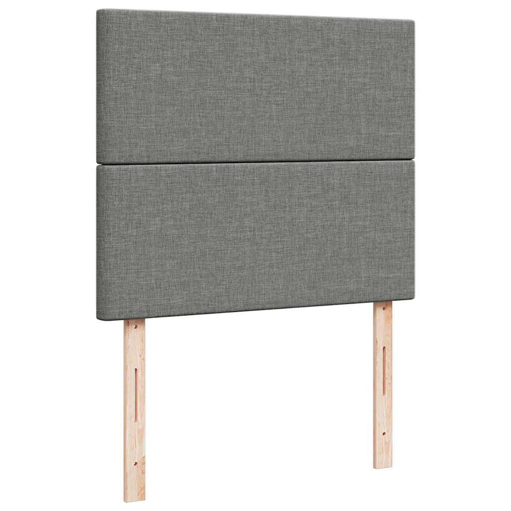 Letto a Molle Materasso e LED Grigio Scuro 120x190cm in Tessuto