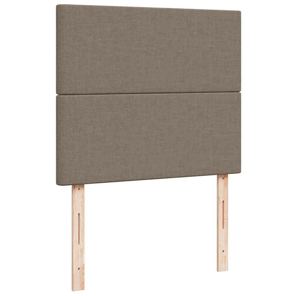 Letto a Molle con Materasso e LED Tortora 120x190 cm in Tessuto | homemem39