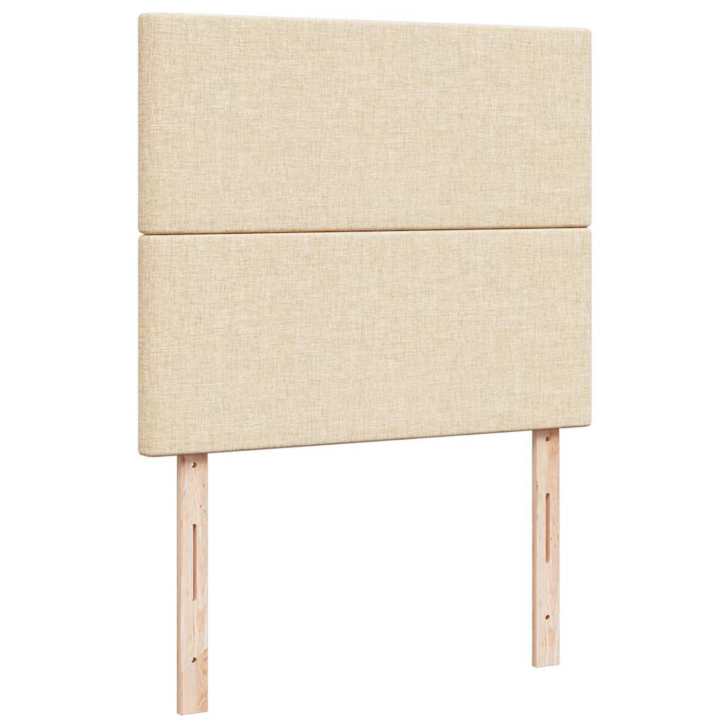 Letto a Molle con Materasso e LED Crema 120x190 cm in Tessuto | homemem39