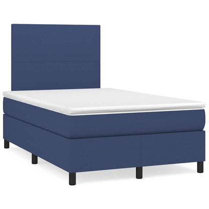 Letto a Molle con Materasso e LED Blu 120x190 cm in Tessuto - homemem39