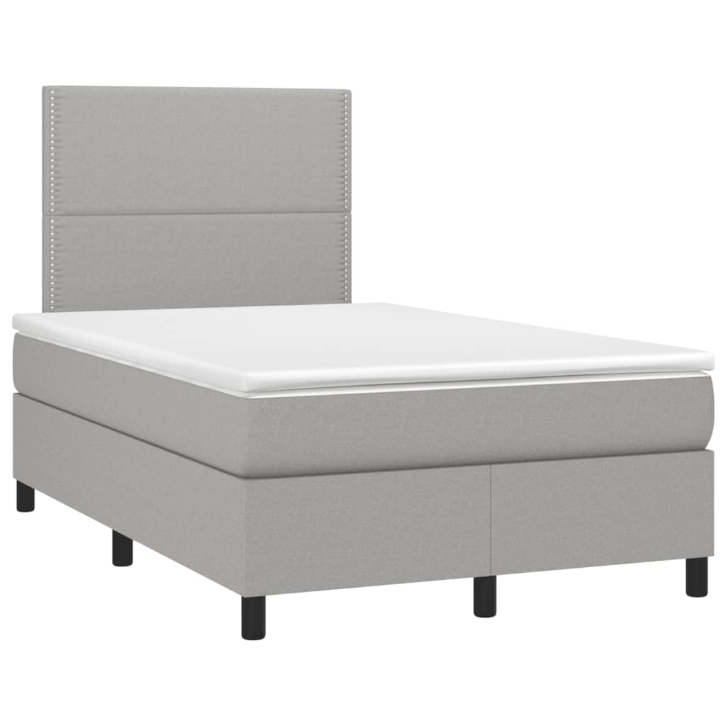 Letto a Molle Materasso e LED Grigio Chiaro 120x190 cm Tessuto - homemem39