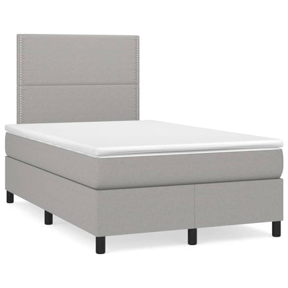 Letto a Molle Materasso e LED Grigio Chiaro 120x190 cm Tessuto - homemem39