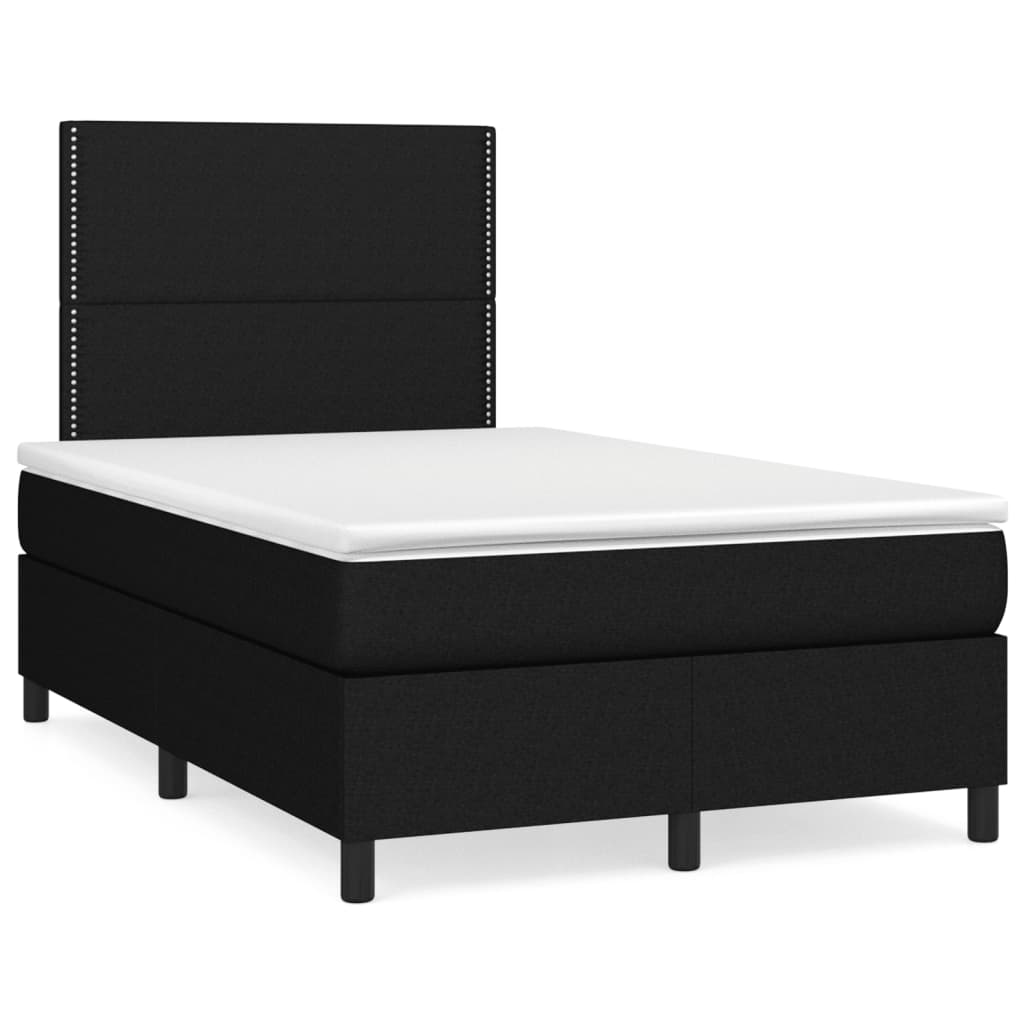 Letto a Molle con Materasso e LED Nero 120x190 cm in Tessuto - homemem39