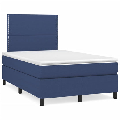 Letto a Molle con Materasso e LED Blu 120x190 cm in Tessuto | homemem39