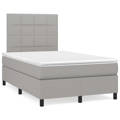 Letto a Molle Materasso e LED Grigio Chiaro 120x190 cm Tessuto - homemem39