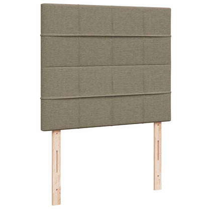 Letto a Molle con Materasso e LED Tortora 120x190 cm in Tessuto