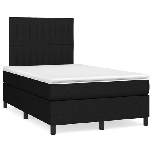 Letto a Molle con Materasso e LED Nero 120x190 cm in Tessuto - homemem39