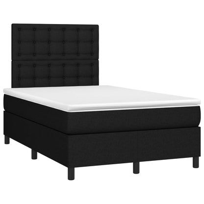 Letto a Molle con Materasso e LED Nero 120x190 cm in Tessuto - homemem39