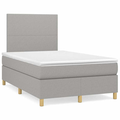 Letto a Molle Materasso e LED Grigio Chiaro 120x190 cm Tessuto - homemem39
