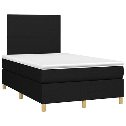 Letto a Molle con Materasso e LED Nero 120x190 cm in Tessuto - homemem39