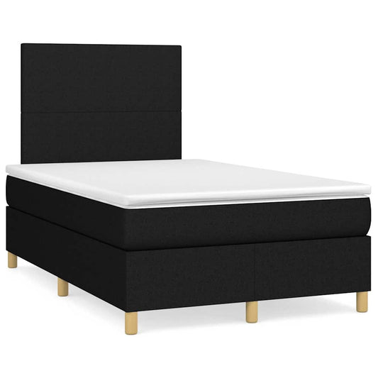 Letto a Molle con Materasso e LED Nero 120x190 cm in Tessuto - homemem39