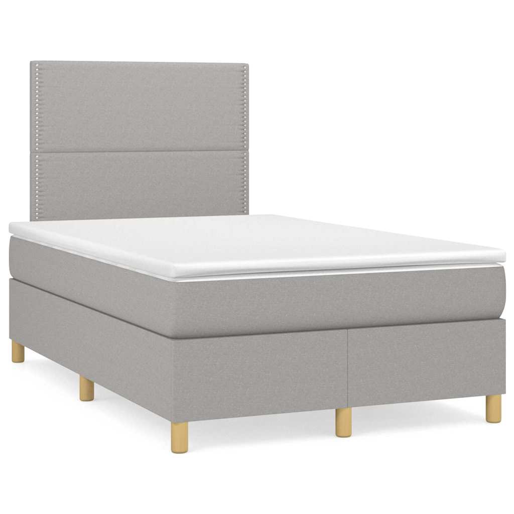 Letto a Molle Materasso e LED Grigio Chiaro 120x190 cm Tessuto - homemem39