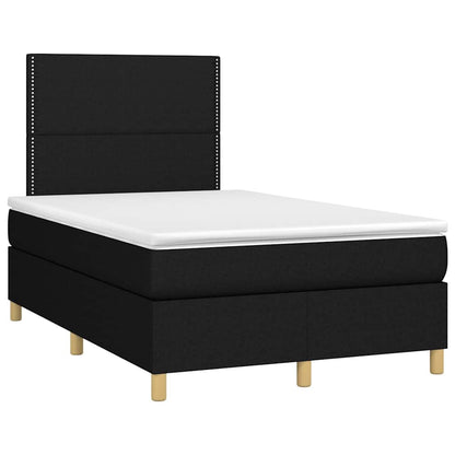Letto a Molle con Materasso e LED Nero 120x190 cm in Tessuto - homemem39