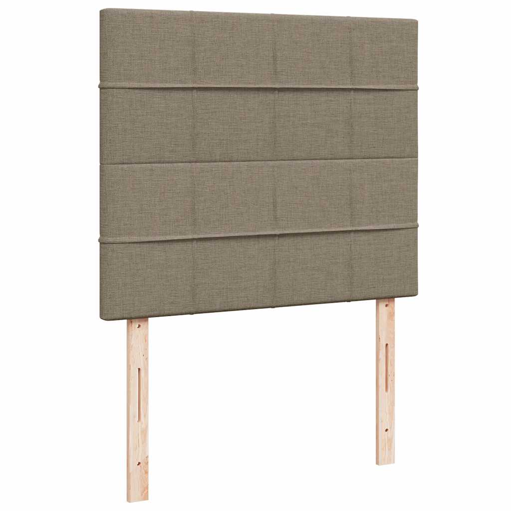 Letto a Molle con Materasso e LED Tortora 120x190 cm in Tessuto | homemem39