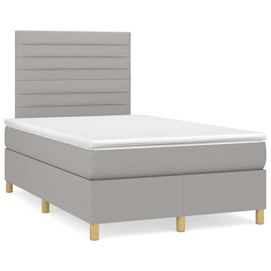 Letto a Molle Materasso e LED Grigio Chiaro 120x190 cm Tessuto - homemem39