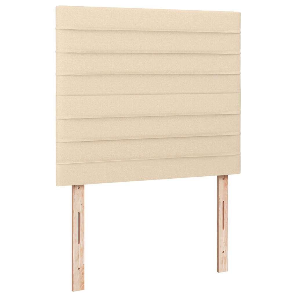 Letto a Molle con Materasso e LED Crema 120x190 cm in Tessuto | homemem39