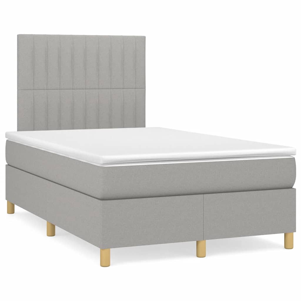 Letto a Molle Materasso e LED Grigio Chiaro 120x190 cm Tessuto - homemem39