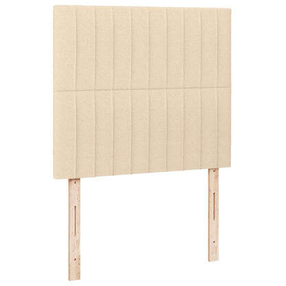 Letto a Molle con Materasso e LED Crema 120x190 cm in Tessuto | homemem39