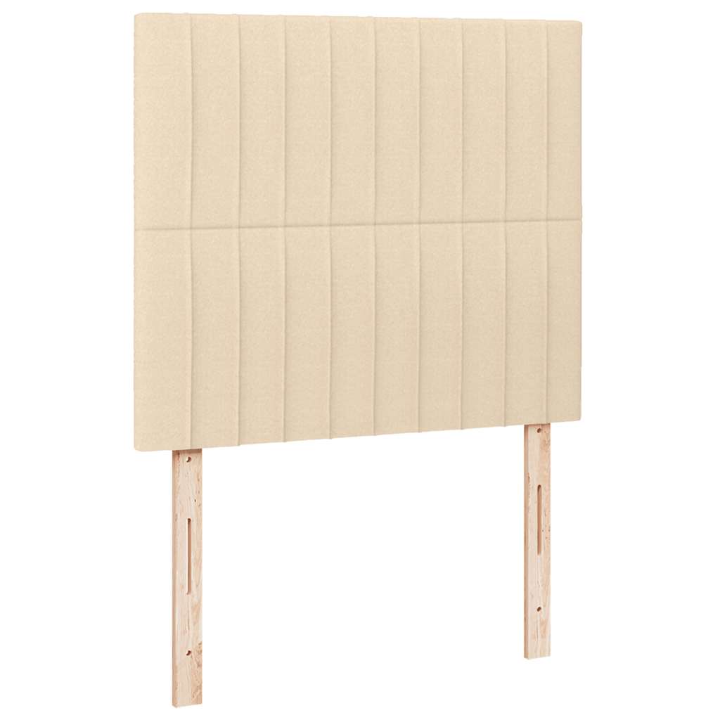 Letto a Molle con Materasso e LED Crema 120x190 cm in Tessuto