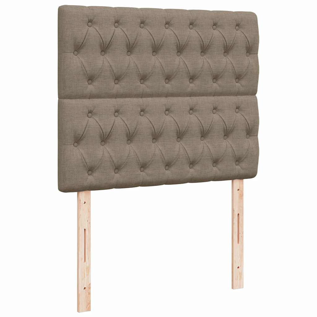 Letto a Molle con Materasso e LED Tortora 120x190 cm in Tessuto | homemem39