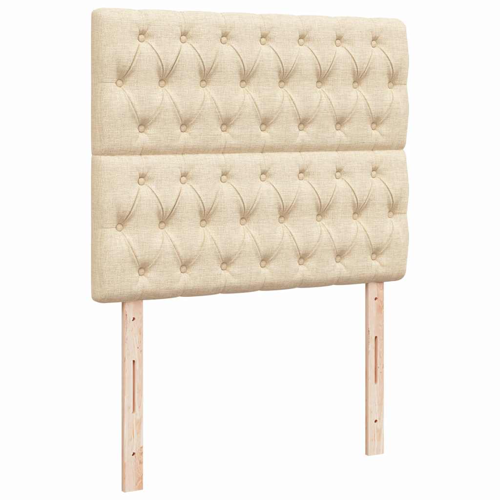 Letto a Molle con Materasso e LED Crema 120x190 cm in Tessuto | homemem39