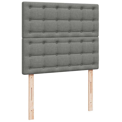 Letto a Molle Materasso e LED Grigio Scuro 120x190cm in Tessuto