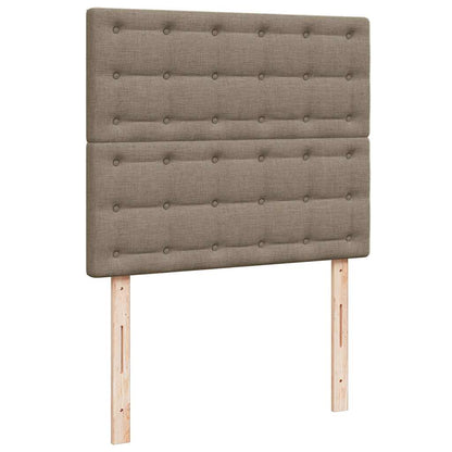 Letto a Molle con Materasso e LED Tortora 120x190 cm in Tessuto