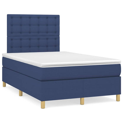 Letto a Molle con Materasso e LED Blu 120x190 cm in Tessuto | homemem39