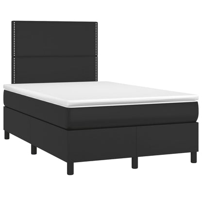 Letto a Molle con Materasso e LED Nero 120x190 cm in Similpelle - homemem39
