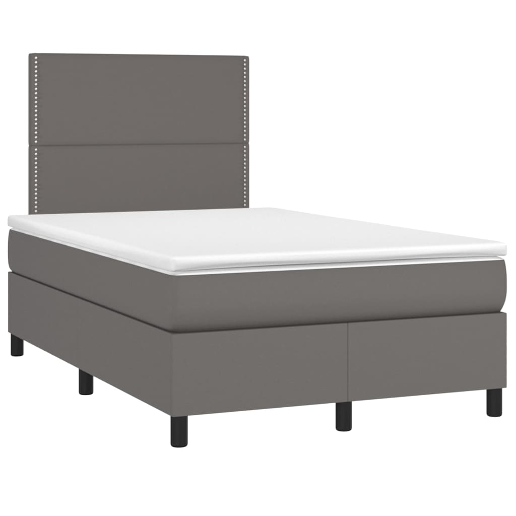 Giroletto Molle con Materasso e LED Grigio 120x190cm Similpelle | homemem39
