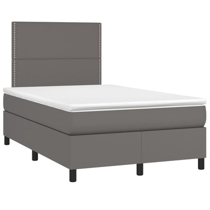 Giroletto Molle con Materasso e LED Grigio 120x190cm Similpelle | homemem39