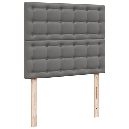 Giroletto Molle con Materasso e LED Grigio 120x190cm Similpelle | homemem39