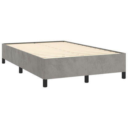 Letto a Molle Materasso e LED Grigio Chiaro 120x190 cm Velluto | homemem39
