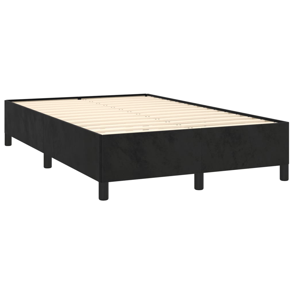 Letto a Molle con Materasso e LED Nero 120x190 cm in Velluto - homemem39