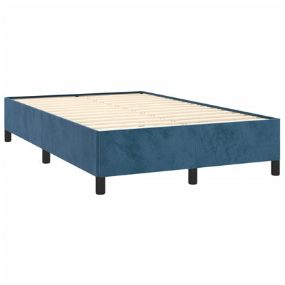 Letto a Molle Materasso e LED Blu Scuro 120x190 cm in Velluto