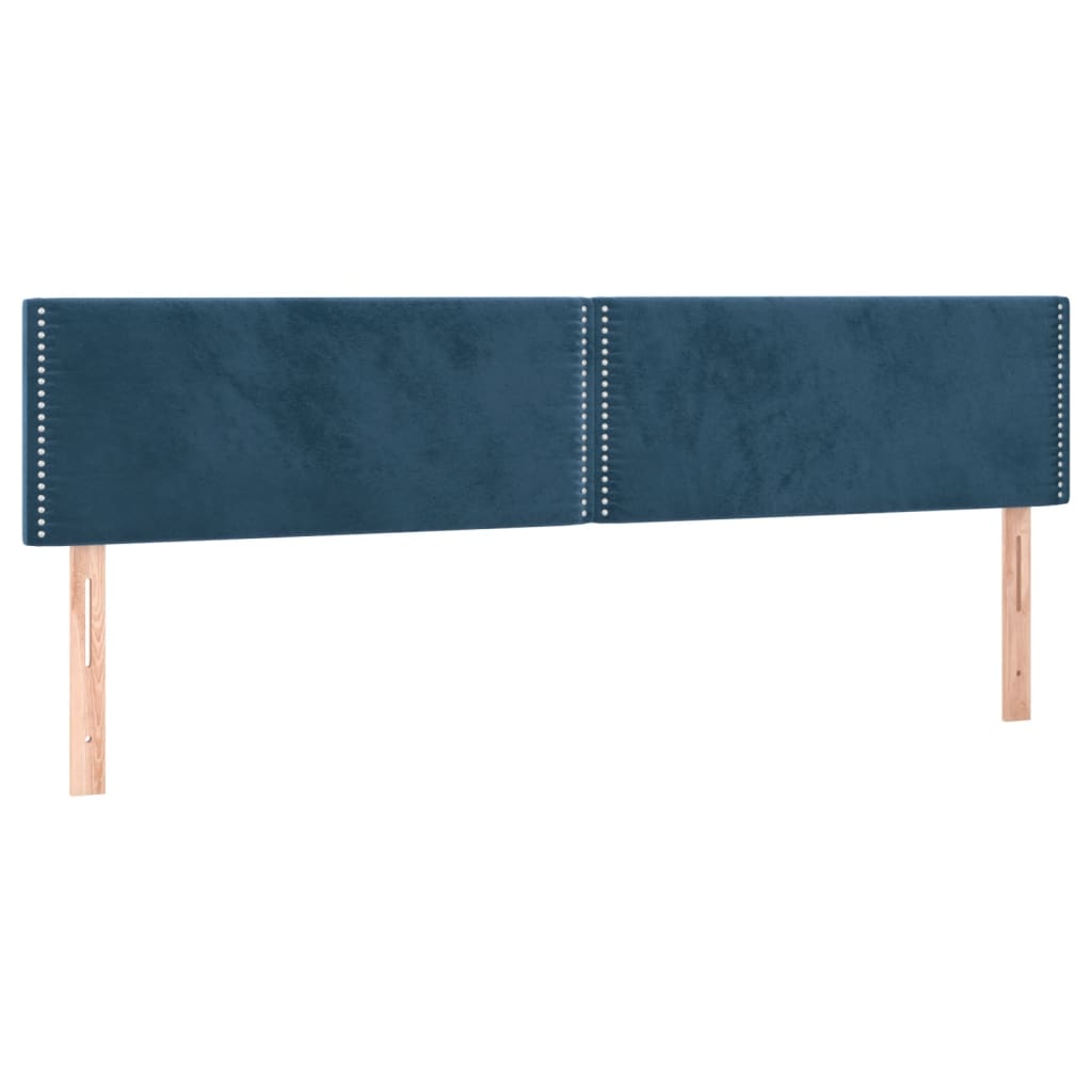 Letto a Molle Materasso e LED Blu Scuro 120x190 cm in Velluto