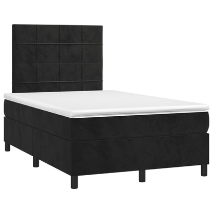Letto a Molle con Materasso e LED Nero 120x190 cm in Velluto - homemem39
