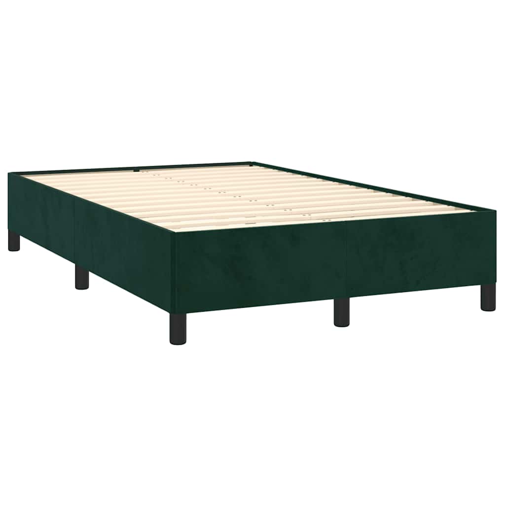 Letto a Molle con Materasso e LED Verde Scuro 120x190cm Velluto | homemem39