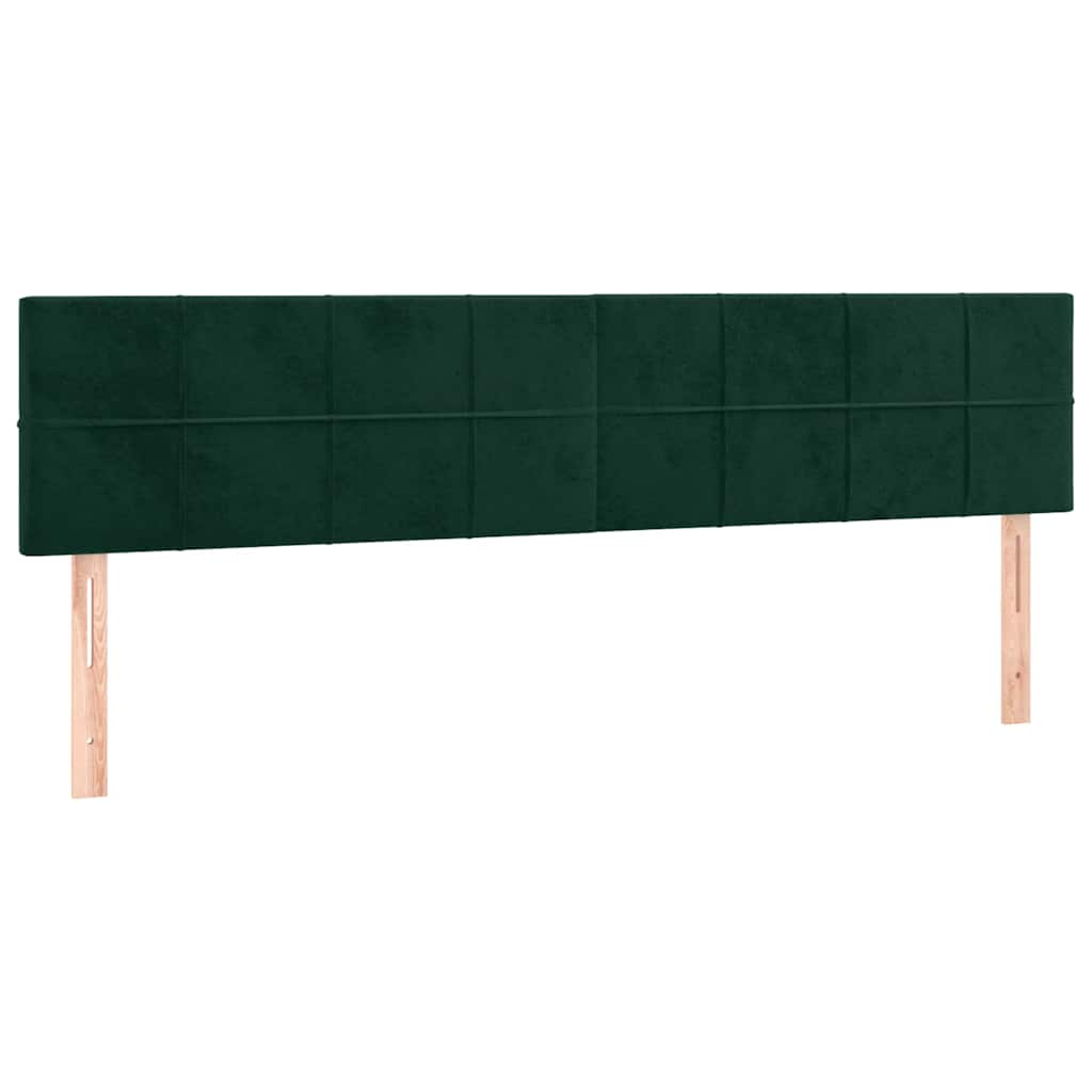 Letto a Molle con Materasso e LED Verde Scuro 120x190cm Velluto | homemem39