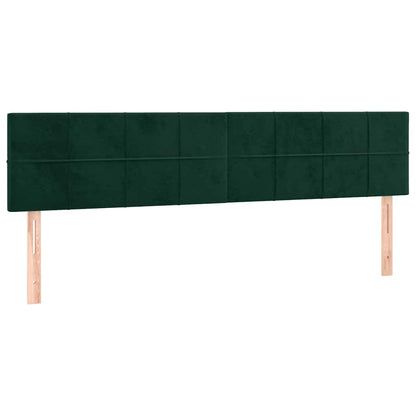 Letto a Molle con Materasso e LED Verde Scuro 120x190cm Velluto | homemem39
