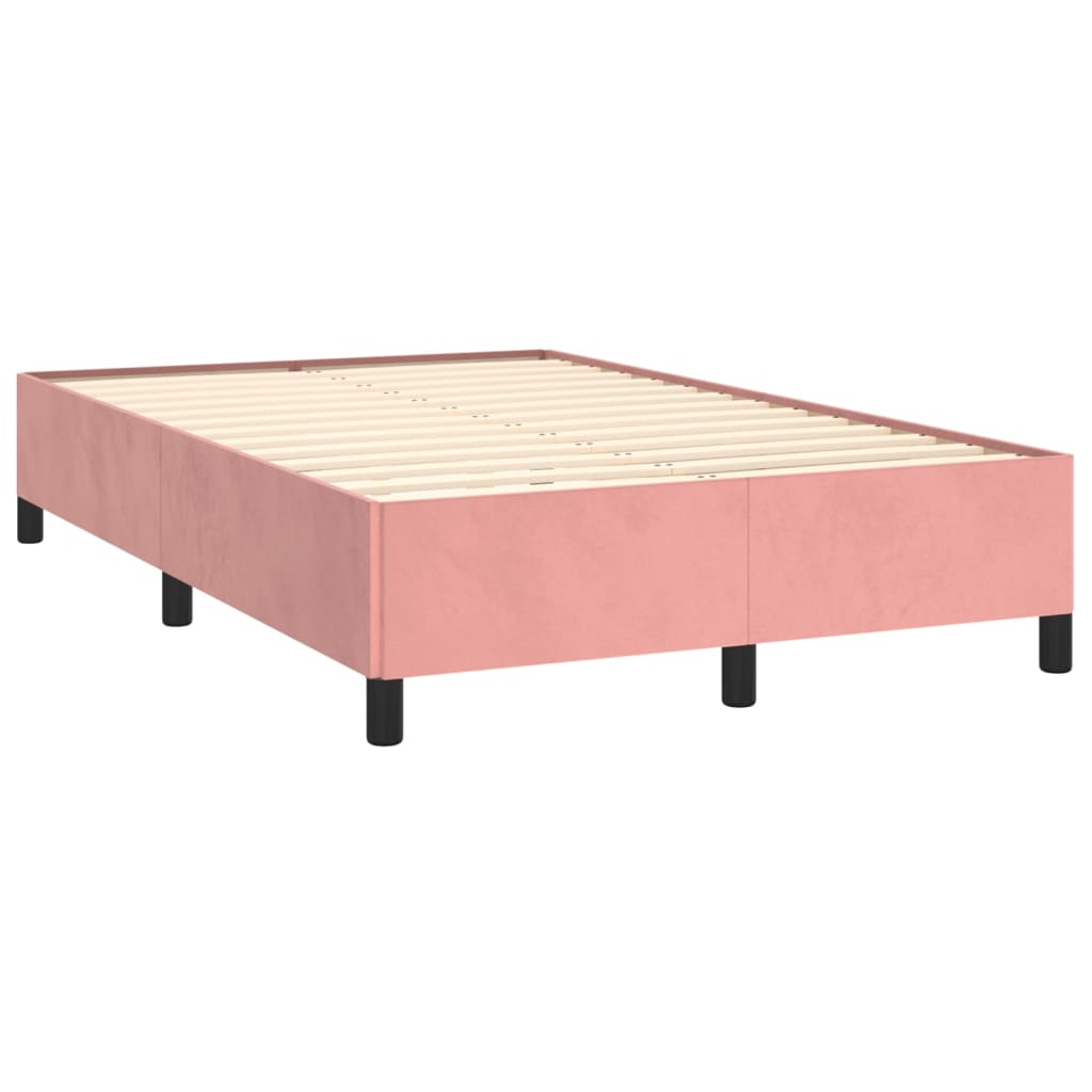 Letto a Molle con Materasso e LED Rosa 120x190 cm in Velluto | homemem39