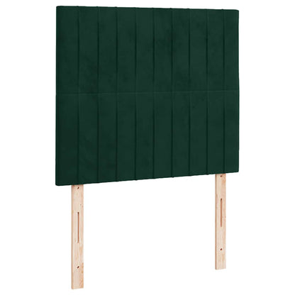 Letto a Molle con Materasso e LED Verde Scuro 120x190cm Velluto | homemem39